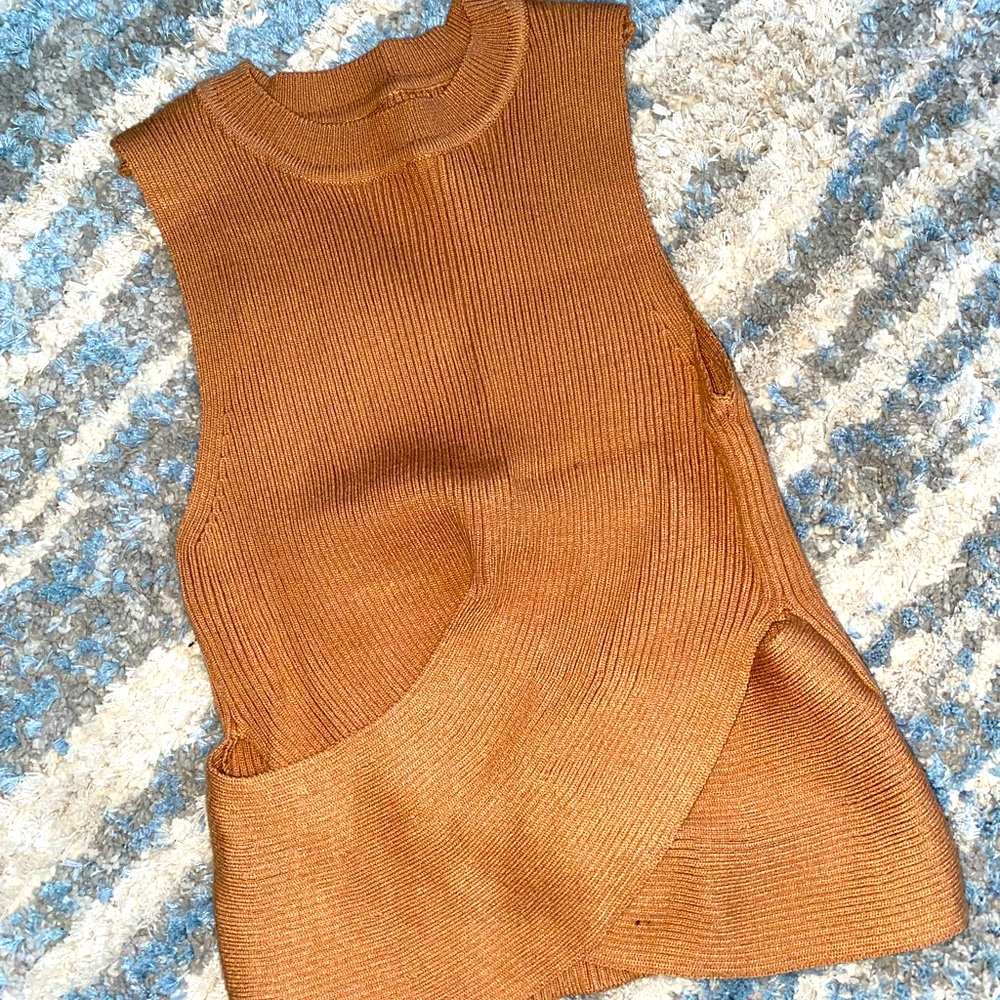 Cropped Sleeveless Sweater
